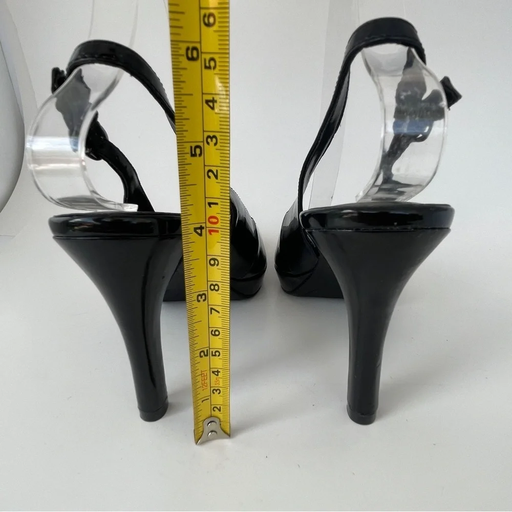 FIONI Clothing Black Patent Slingback Heels - Picture 8 of 10